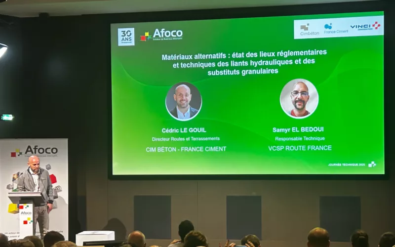 Journée Technique AFOCO 2025 – Matériaux alternatifs : état des lieux réglementaires et techniques des liants hydrauliques et des substituts granulaires